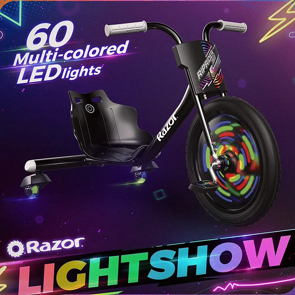 Kids Ride On Toy 3 Wheeled Drift Trike Bicycle LED Lights 360 Degree Spinning